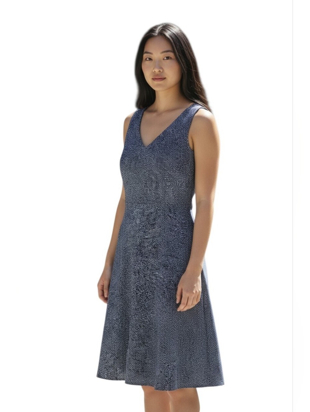Ann Taylor Factory Store v-neckdress blue white size 6